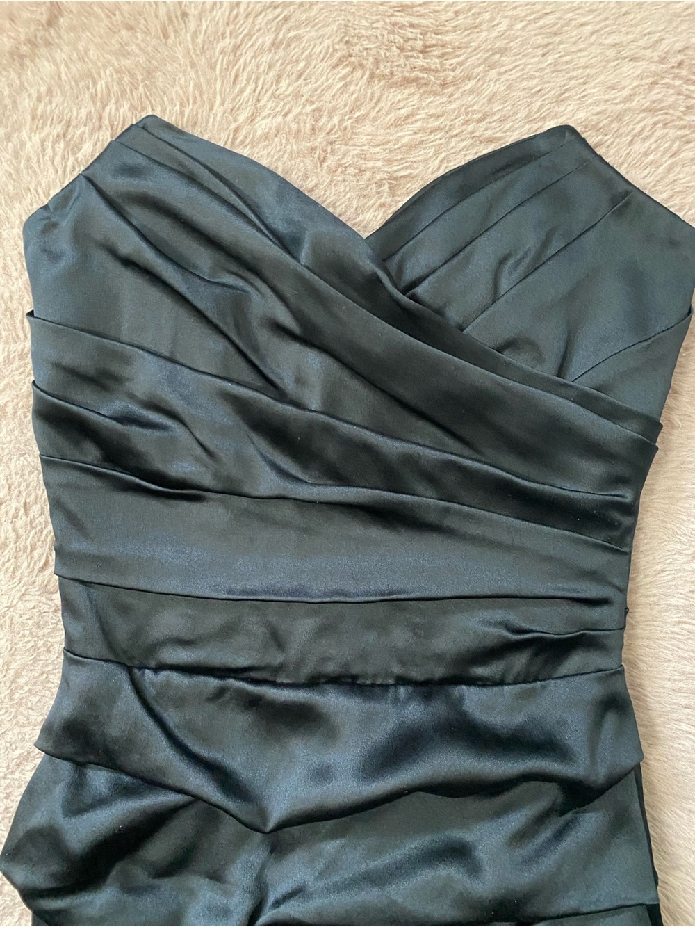 Vintage Dolce & Gabbana Black Silk Ruched Corset Cocktail Dress 38 - Picture 5 of 9